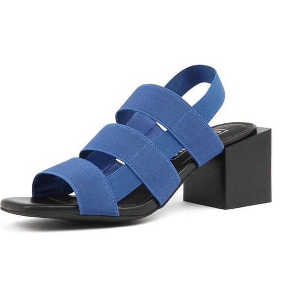 SOLSANA Blue Bolt Heel Elastic Sandals - Picture 3 of 9